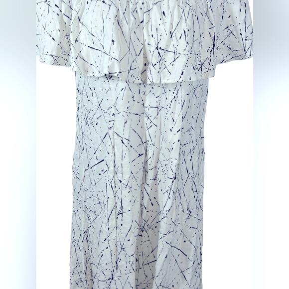 Chelsea & Theodore Linen Off-the-Shoulder Splatter Dress | Size XL - Picture 4 of 13